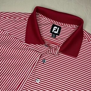 FootJoy Men's Polo Shirt with Red and White Stripes